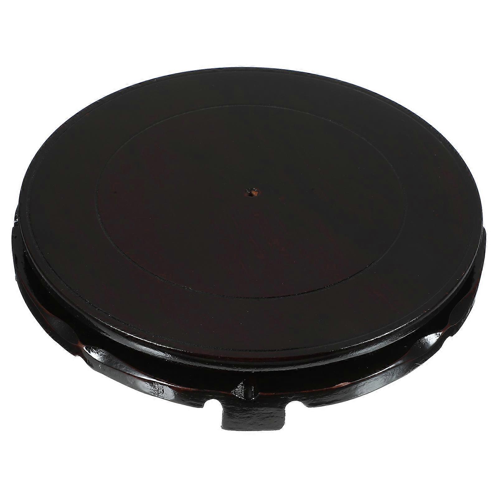 Stable Support Circular Wooden Vase Display Stand Suitable for Homeowners Black Wood Base 1 Pair