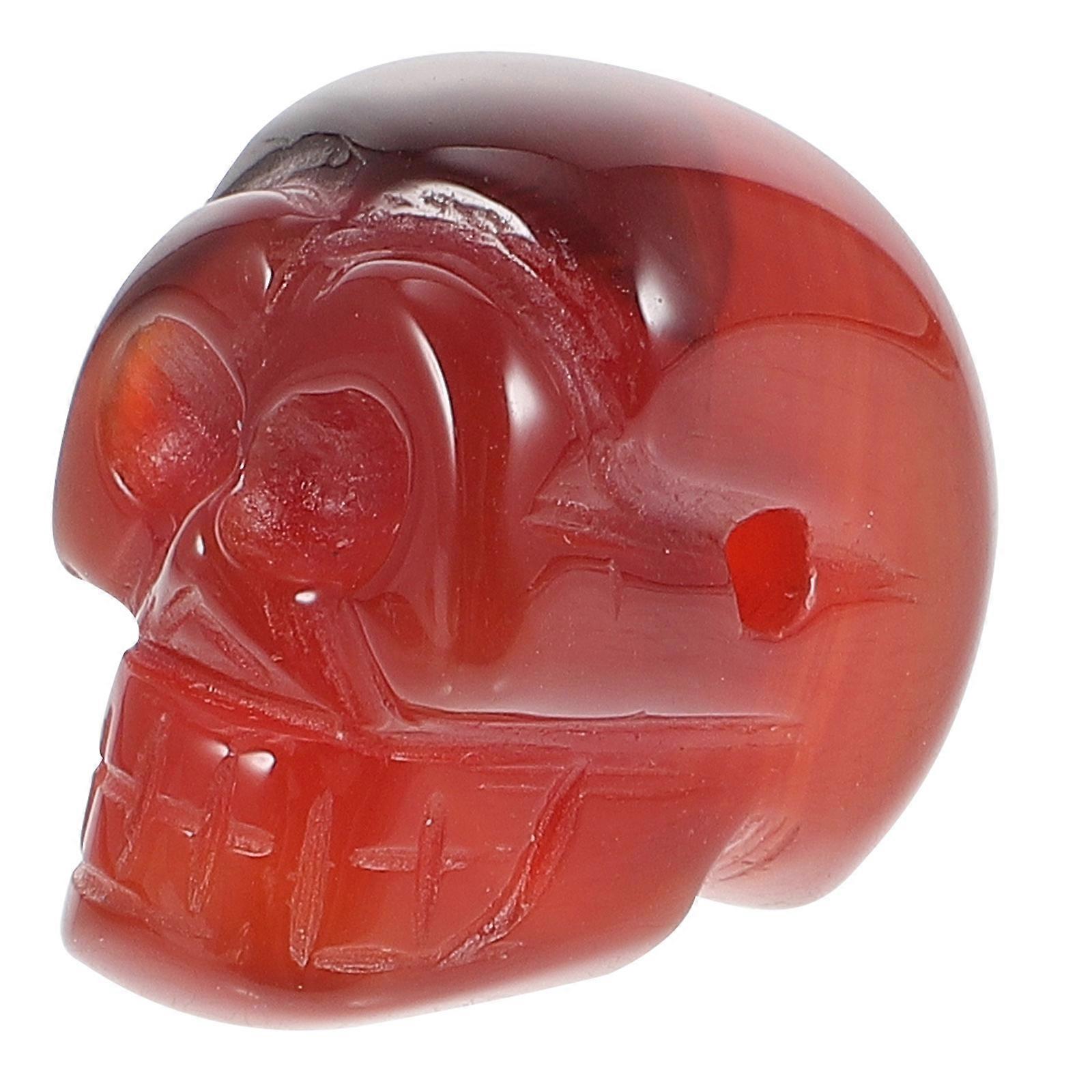 4Pcs Red Agate Skull Bracelet Bangle Charms for Jewelry Making