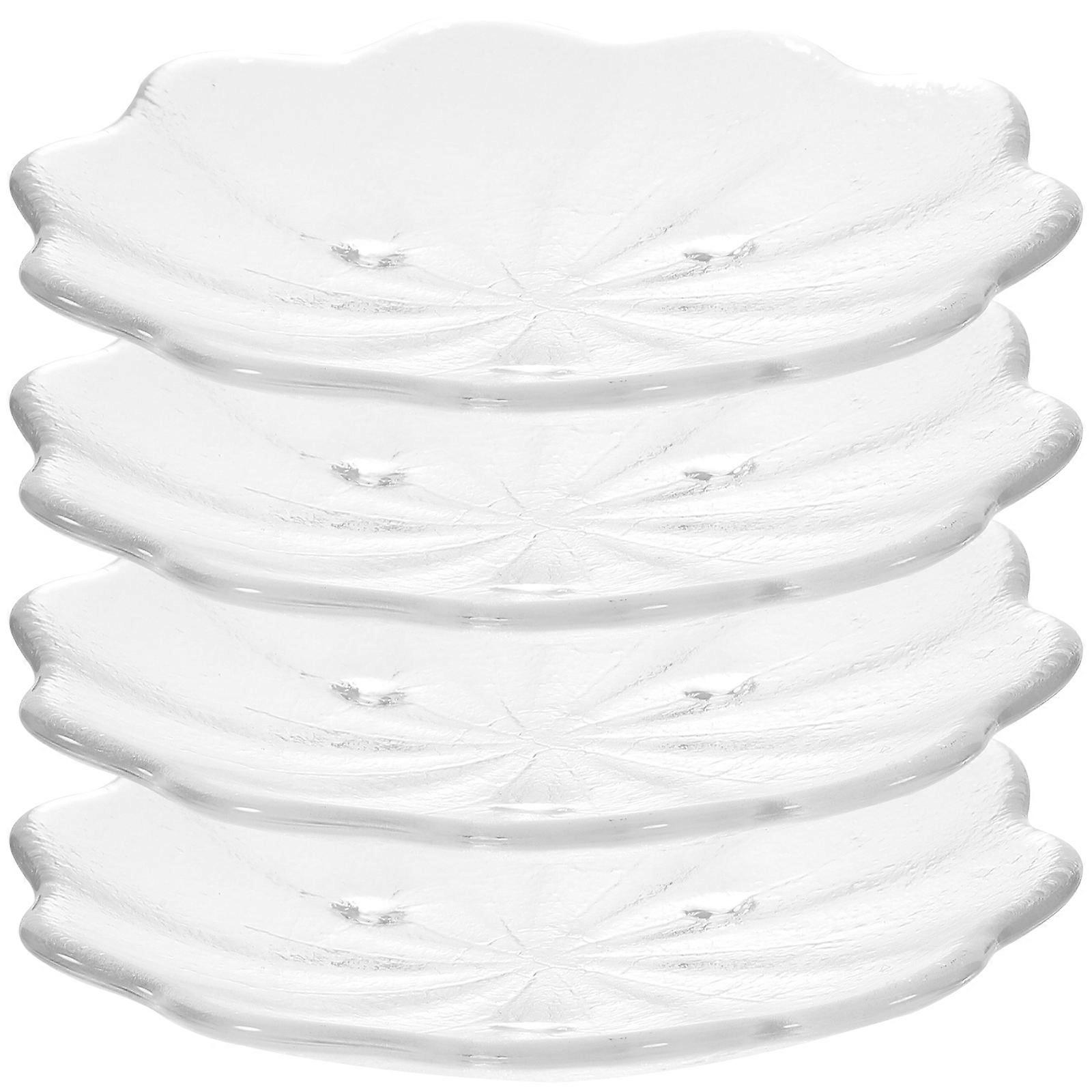 Glass Coasters 4Pcs Transparent Tea Coaster Multipurpose Use Cup Mat