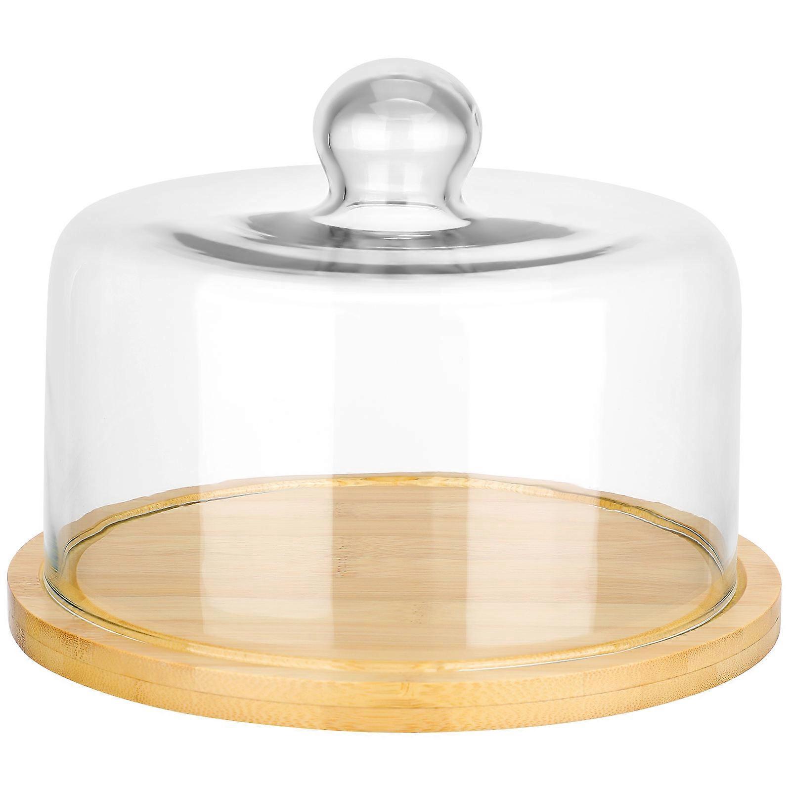 Fresh-keeping Cover Set of 2 with Tray for Cake Storage Suitable for Receptions and Birthday Parties in Khaki for Sealing Lid Use 2Set