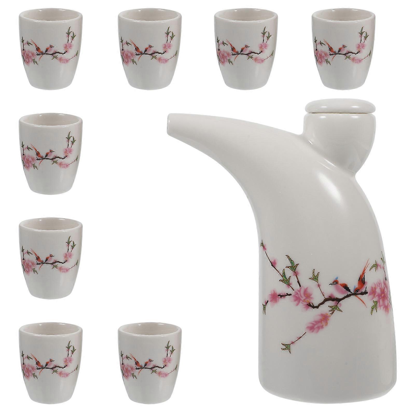 Elegant Bull Horn Shape Sake Wine Kettle Set For Family Gatherings And Home Use 1 Set