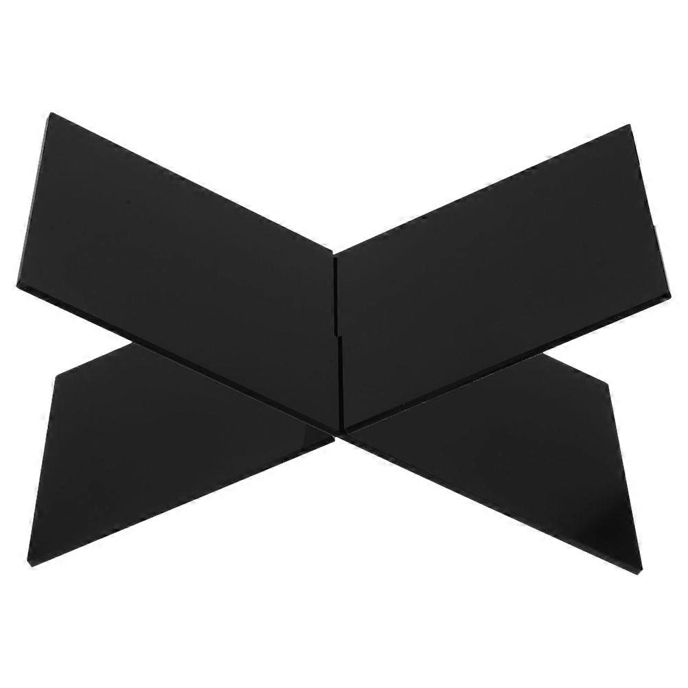 Acrylic Book Holder X-Shaped for Document Display 2Pcs Black Stand