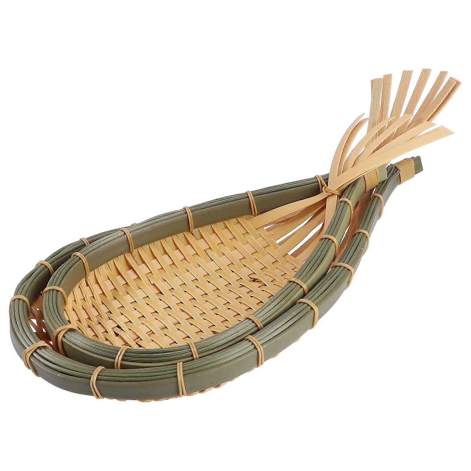 Fruit Basket for Home 2Pcs Assorted Color Versatile Use Simulated Rattan Basket