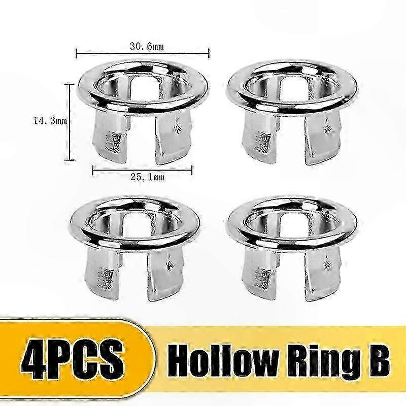 Basin Overflow Cover for Bathroom Sink Drain Hole Replacement Trim Cap Plug Rings Hollow Design Filler for Wash Basin Overflow Protection