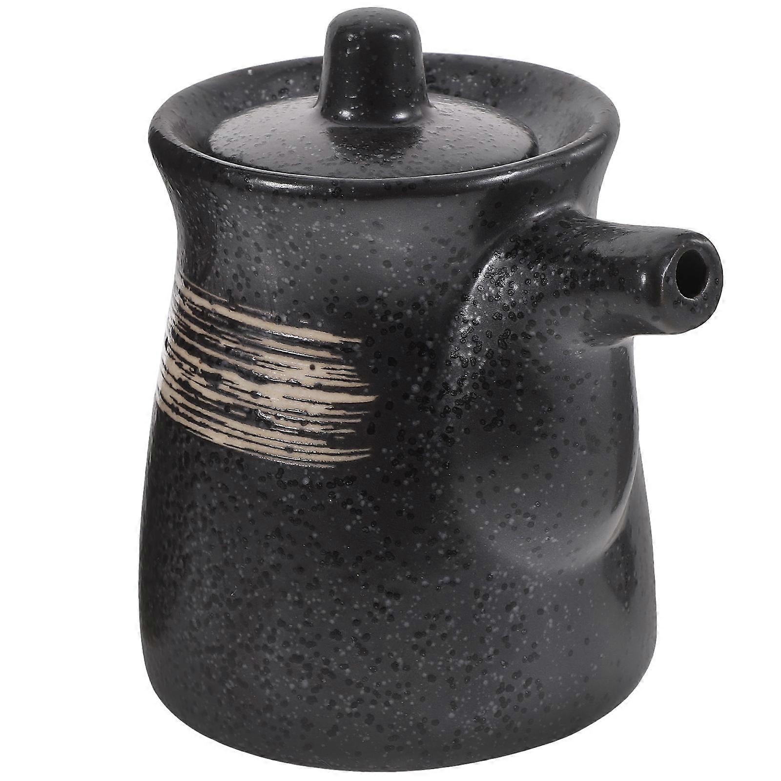 Black Ceramic Seasoning Bottle for Storing 7Pcs Kitchen Supply Set