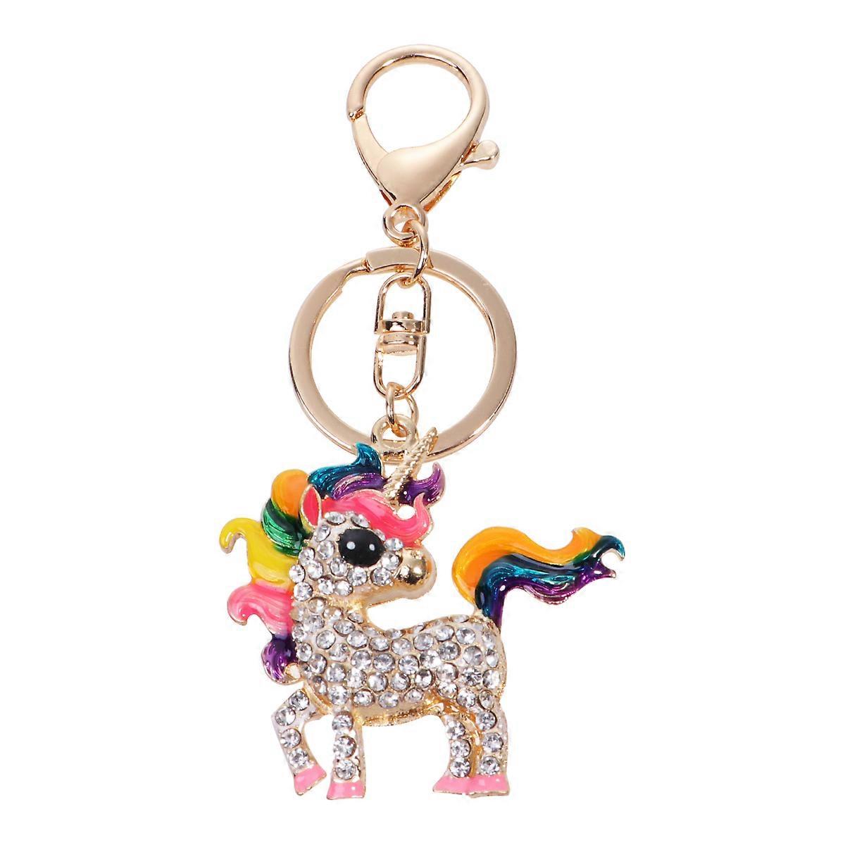 Unicorn Keychain Accessory Key Rings for Decoration 2Pcs Colorful Pendant