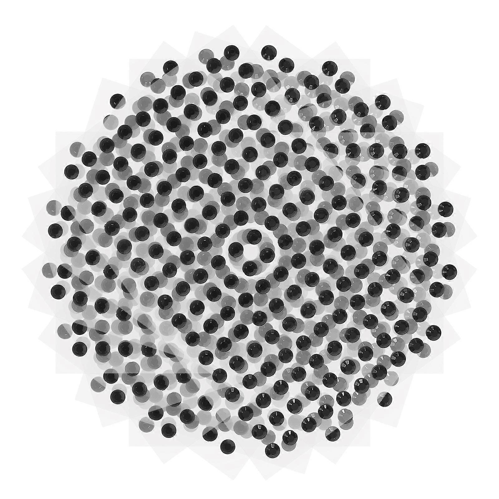 Flatback Black Rhinestone Sticker Sheets for Face Decoration 20 Sheets