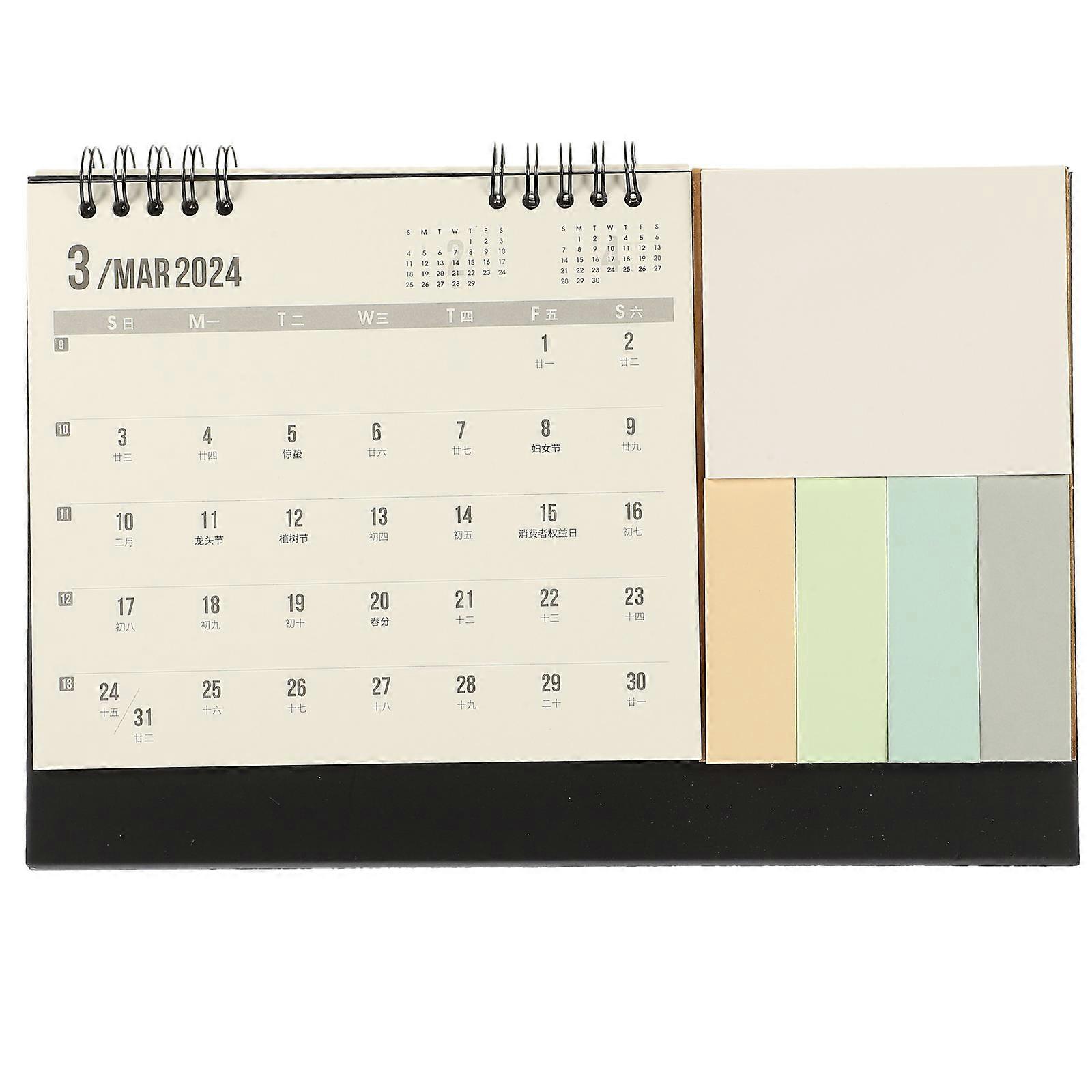 Monthly Desk Calendar 4Pcs for Efficient Scheduling in 2024