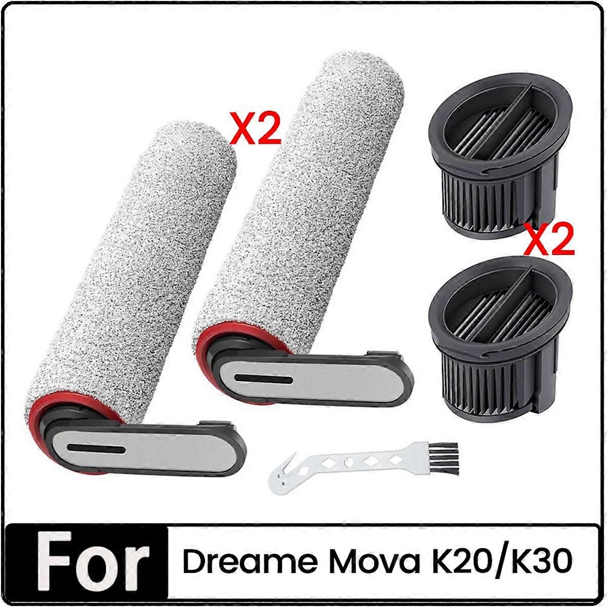 5PCS Brush Roller and HEPA Filter Set for K20/K30 Series Cordless Dry and Wet Vacuum Cleaners Parts