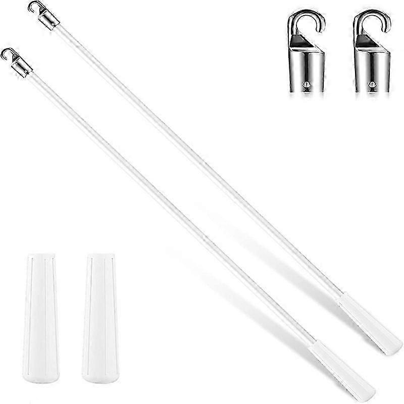 2025 Latest Model  2 PVC long louver rods with hooks and handles (12 inches)