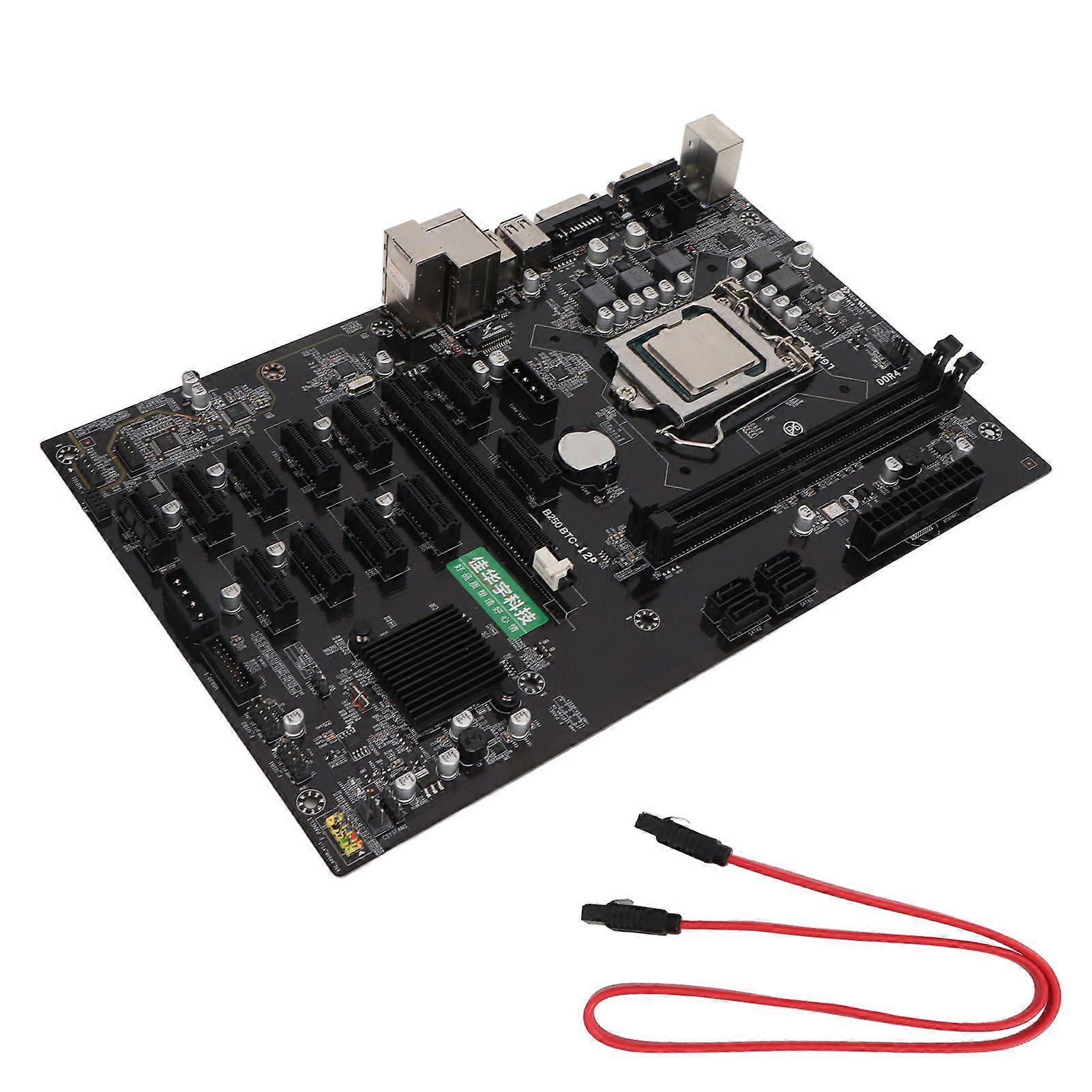 B250B Motherboard 12 PCIe Slots VGA DVI Output 2.8GHz CPU High Speed DDR4 Motherboard for Computer Desktop