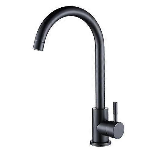 Kitchen Faucet Sink Mixer Tap - Durable Stainless Steel Single Handle for Hot and Cold Water, Modern Black Design, Easy Installation