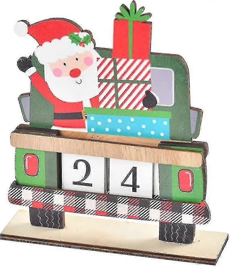 Christmas Advent Calendar Number Wooden Blocks Countdown To Christmas Tabletop Desk Calendar Xmas Tr