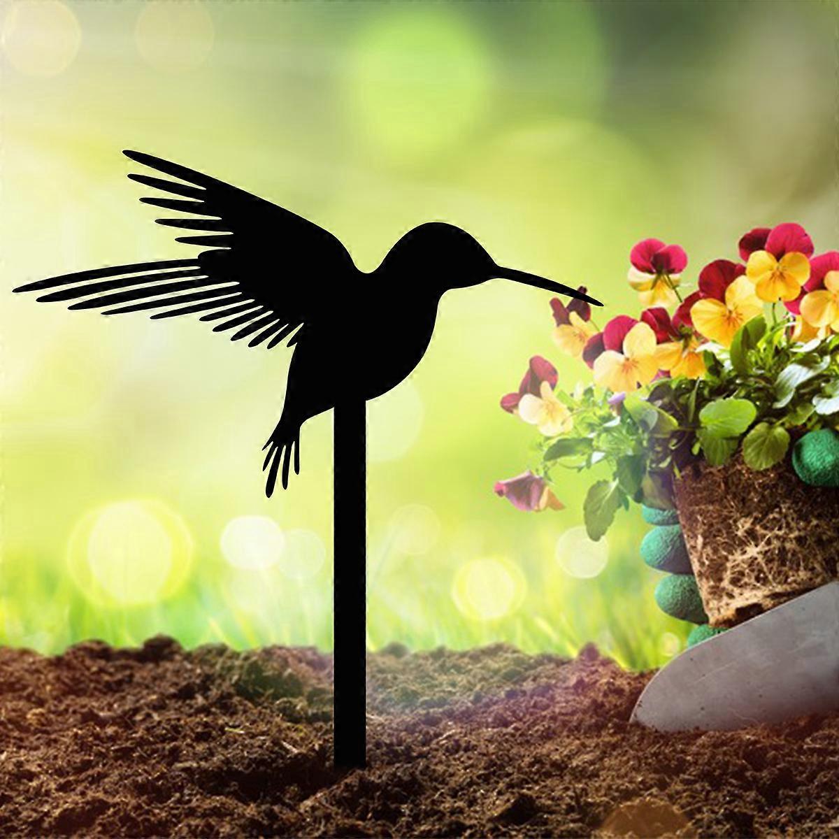 1PC Hummingbird Metal Garden Stake Ornament Sculpture for Lawn Yard Patio