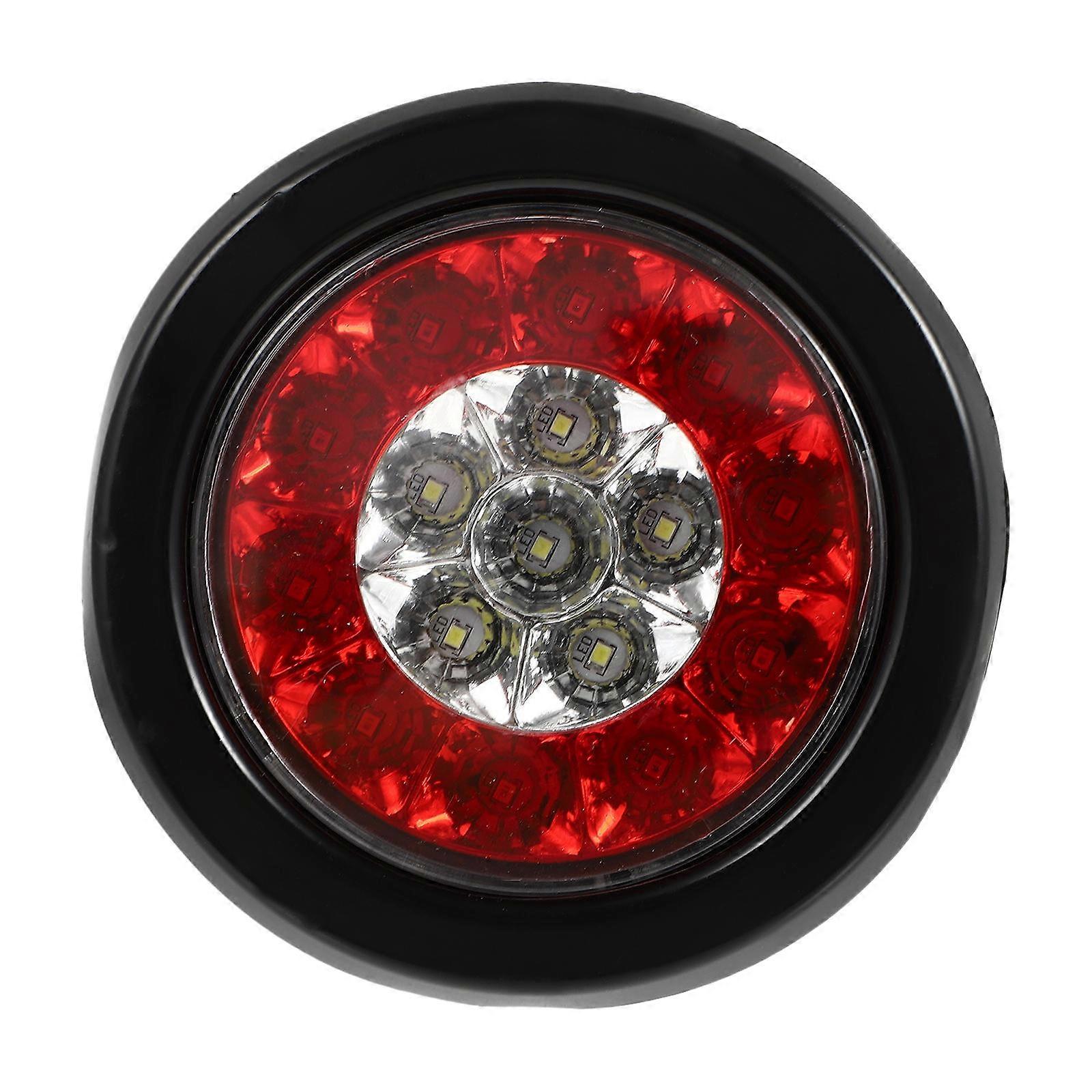 Trailer Lights Round 14X14X2.5CM Red Warning and Instruction 1Set