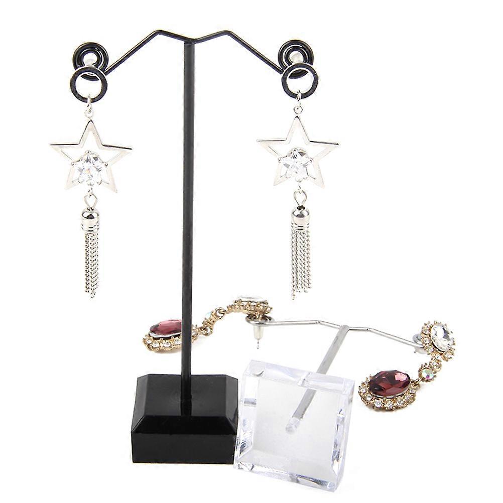 Présentoir à boucles d'oreilles en argent en forme de T pour bijoux