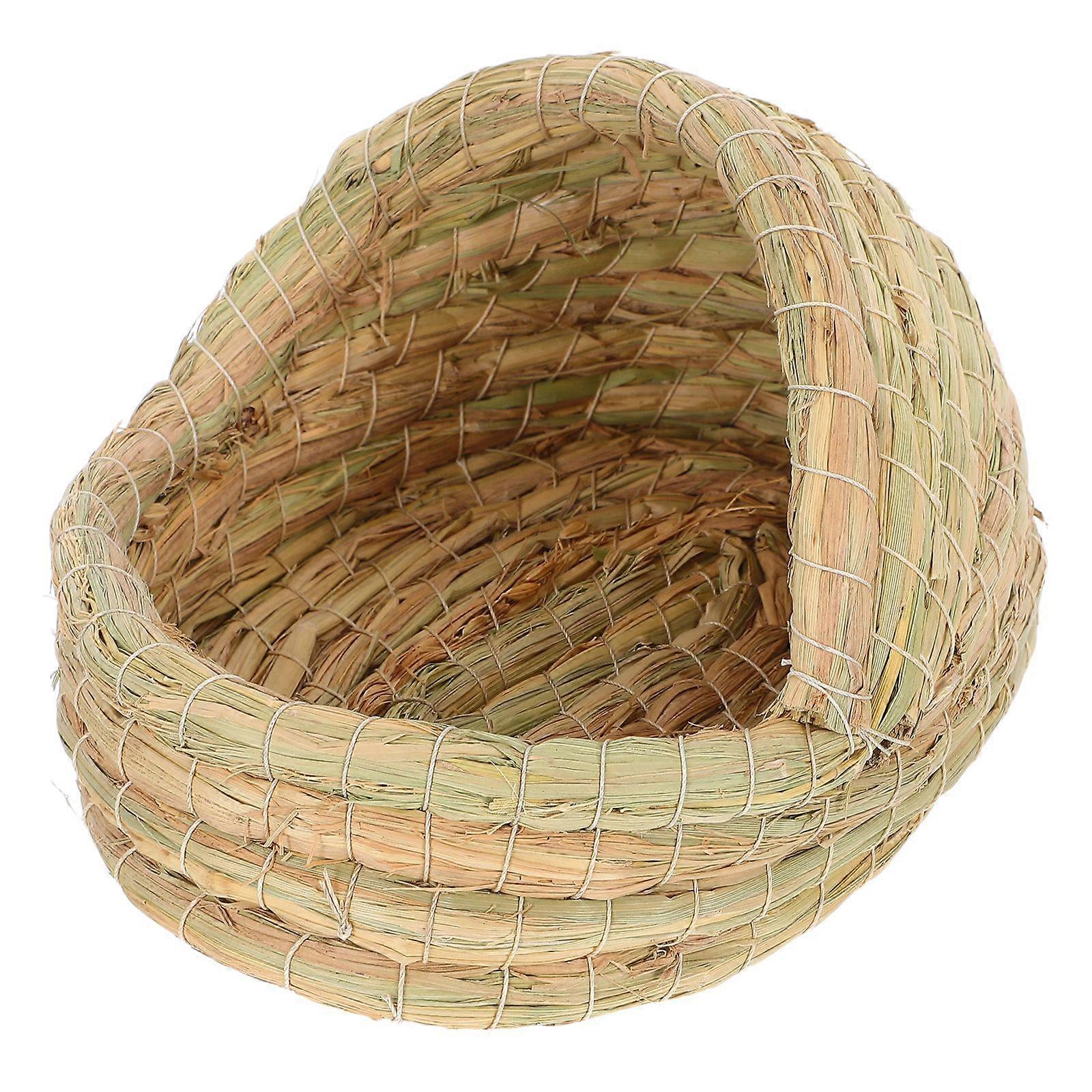 Handwoven Straw Chicken Nesting Box Straw Bird Straw Nest Birdcage House For Resting Breeding