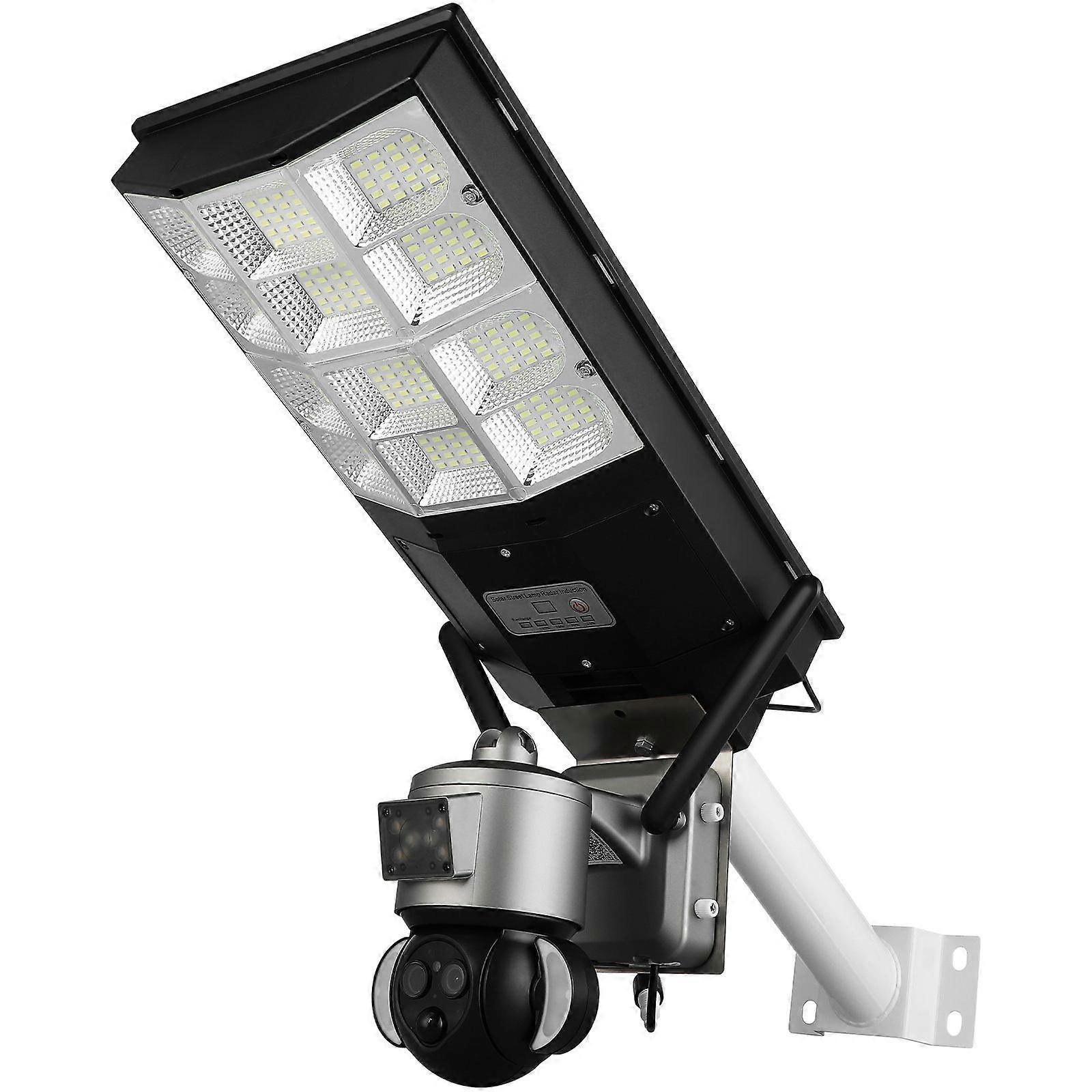 Street Light Camera 2 in 1 Outdoor Waterproof Floodlight Camera - Solar Powered Dual Lens Security with Night Vision Motion Sensor & Two-Way Audio