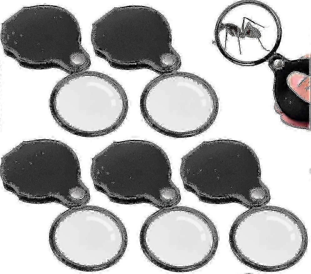 5 Pack Folding Pocket Loupe, Mini 10x Magnification Loupe for Inspection and Hobby