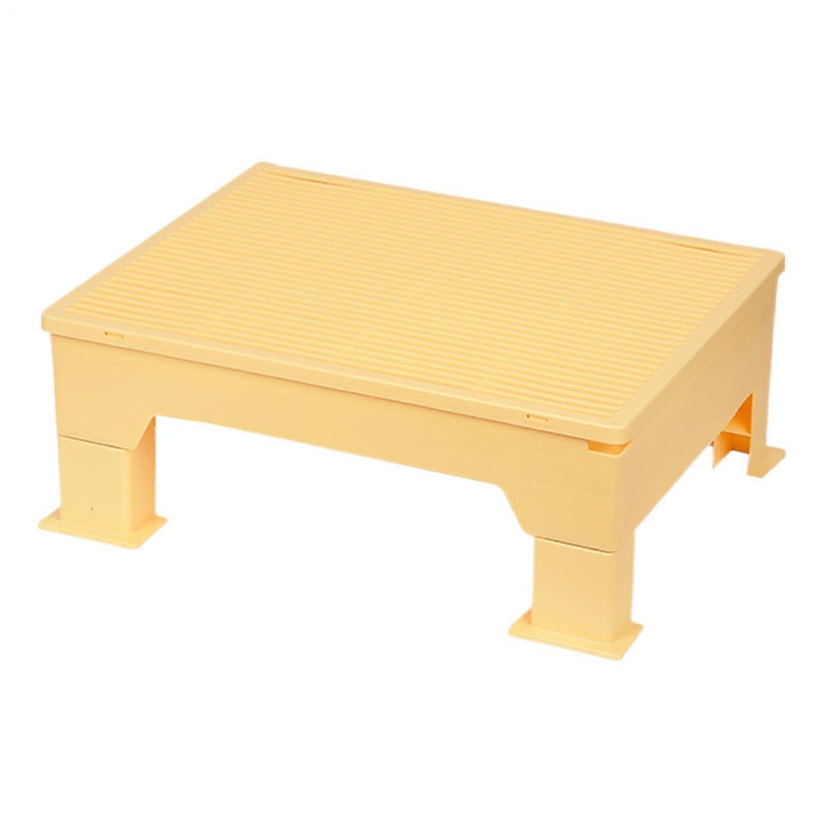 Litter Box Ramp SelfCleaning Litter Stairs With Height Adjustable Ramp, Filter Grid For ShortLegged Cats Yellow