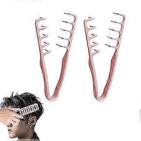 Texturovací hřeben, Sada 2 hřebenů se širokými zuby, Kulmy pro objemné vlasy, Nástroj pro uvolnění vlasových kořínků pro větší objem a příslušenství pro péči, Kryt švů