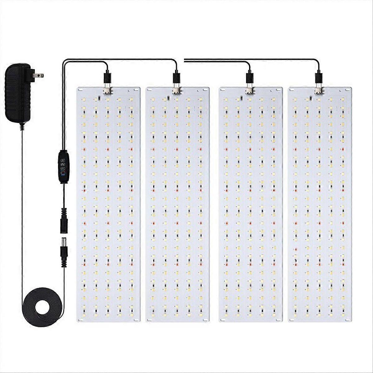 4PC Grow Panel Light Full Spectrum Dimmable Timer Plant Lights Under Cabinet Growing Lamp for Indoo