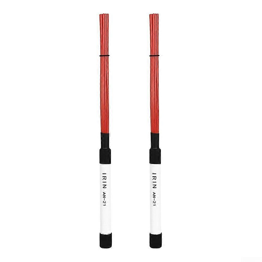 Cajon Drum Brushes Nylon Rods For Jazz Performance Red For Percussion Instruments