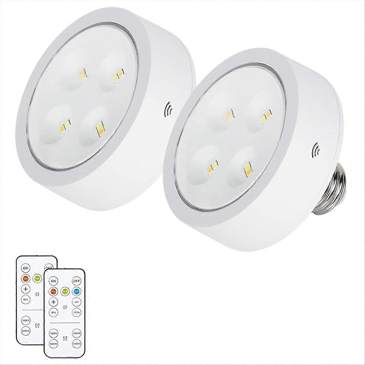 Screw in LED Puck Lights with Remote, with E26 Socket for Wall Sconce