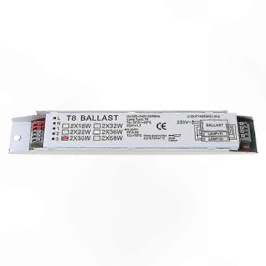 T8 Electronic Ballast for 18/30/58W Fluorescent Lamps with Wide Voltage Compatibility