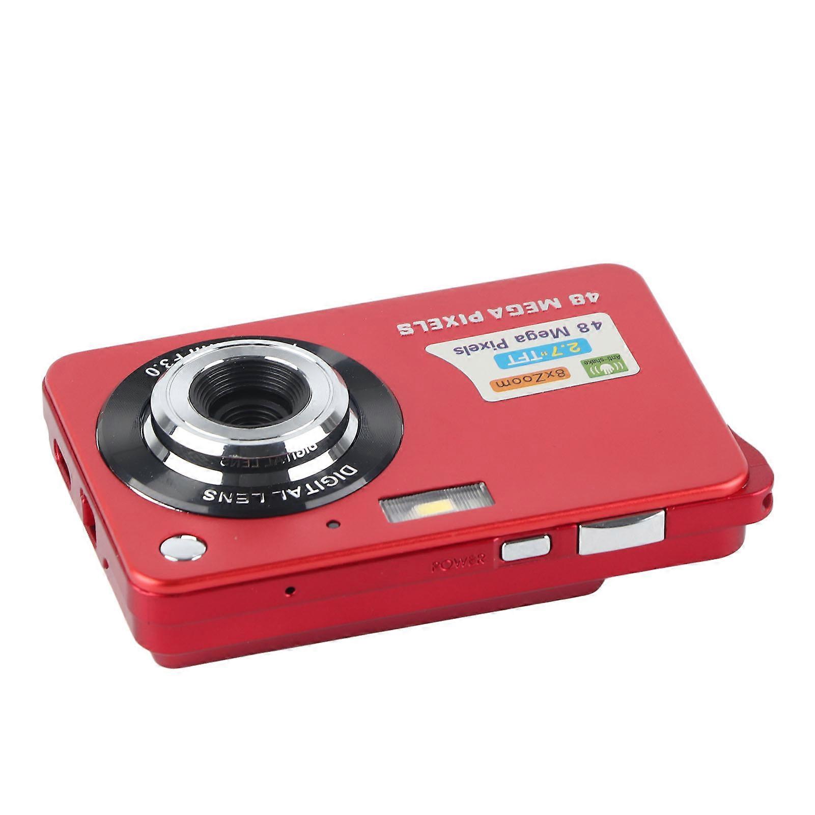 4K 48MP Digital Camera Anti Shake 8X Zoom Digital Camera with 2.7 Inch LCD Displa Screen C3 48 Red 