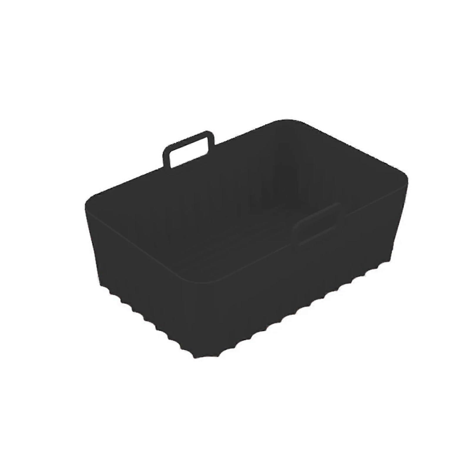 Baking Trays for Oven Rectangular Silicone Air Fryer Liners Reusable Black Tray Liners for Oven and Dual Basket Air Fryers