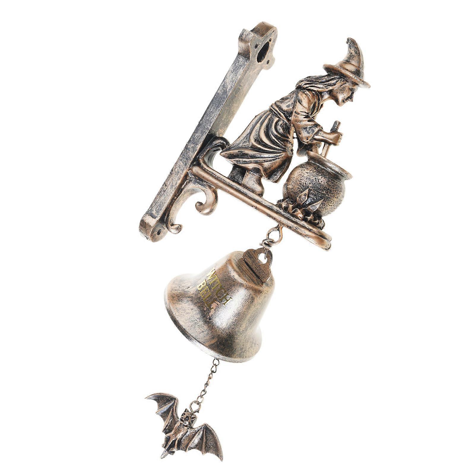 Gothicism Style Witch Doorbells With Durability Bells and Handmade Artwork Hanging For Halloweens Party Multicolor