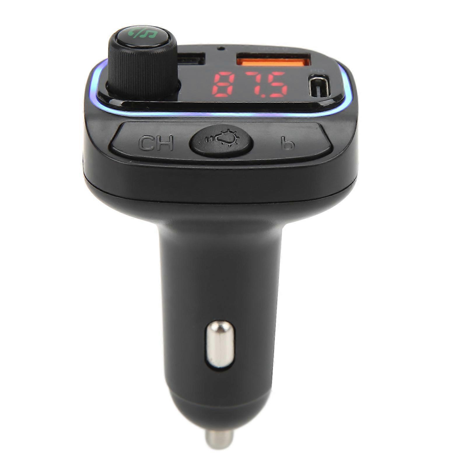 Bluetooth car charger with FM transmitter and hands-free calling