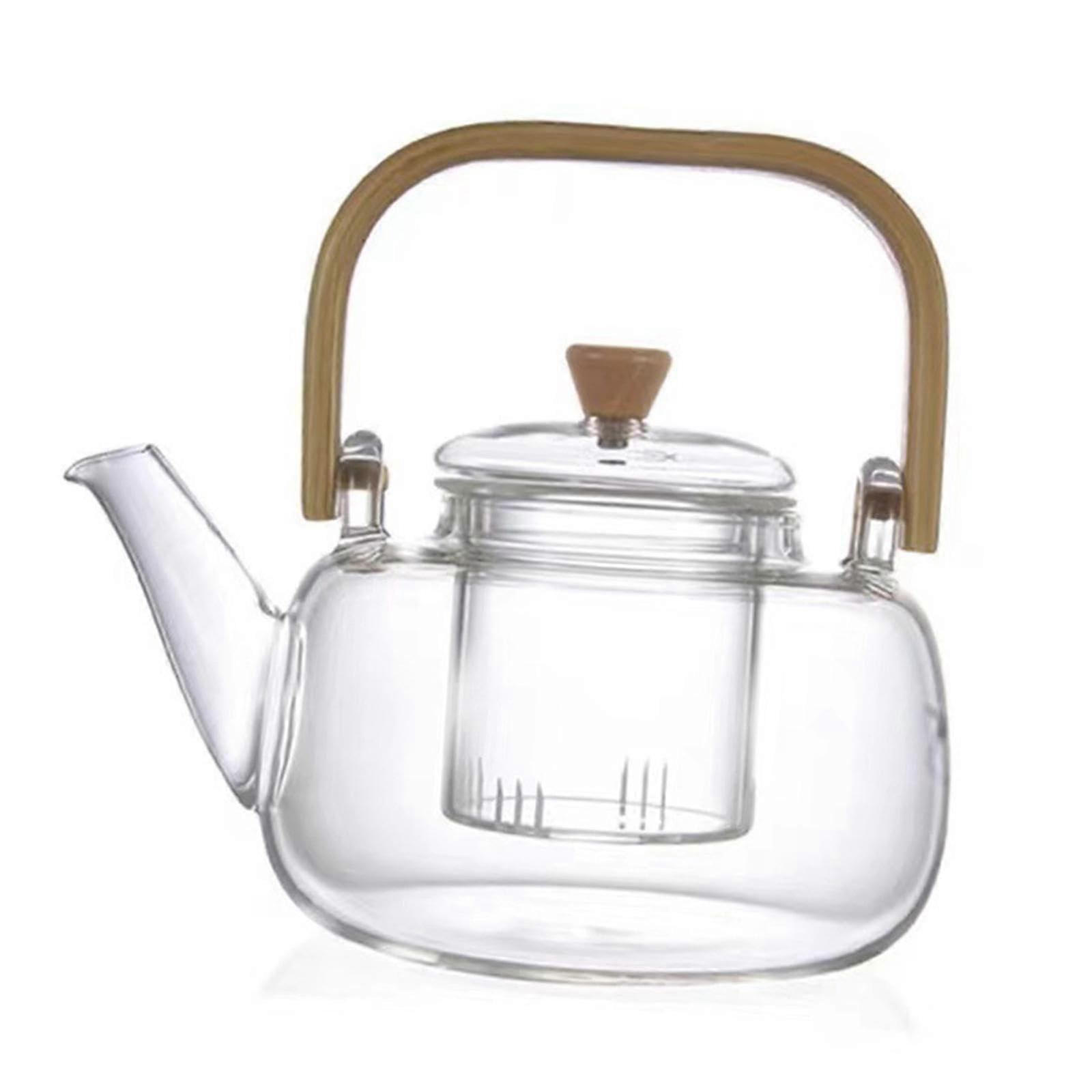 Glass Teapot Stovetop With Removable Infuser Transparent Kettle For Blooming And Loose Leaf Tea Maker
