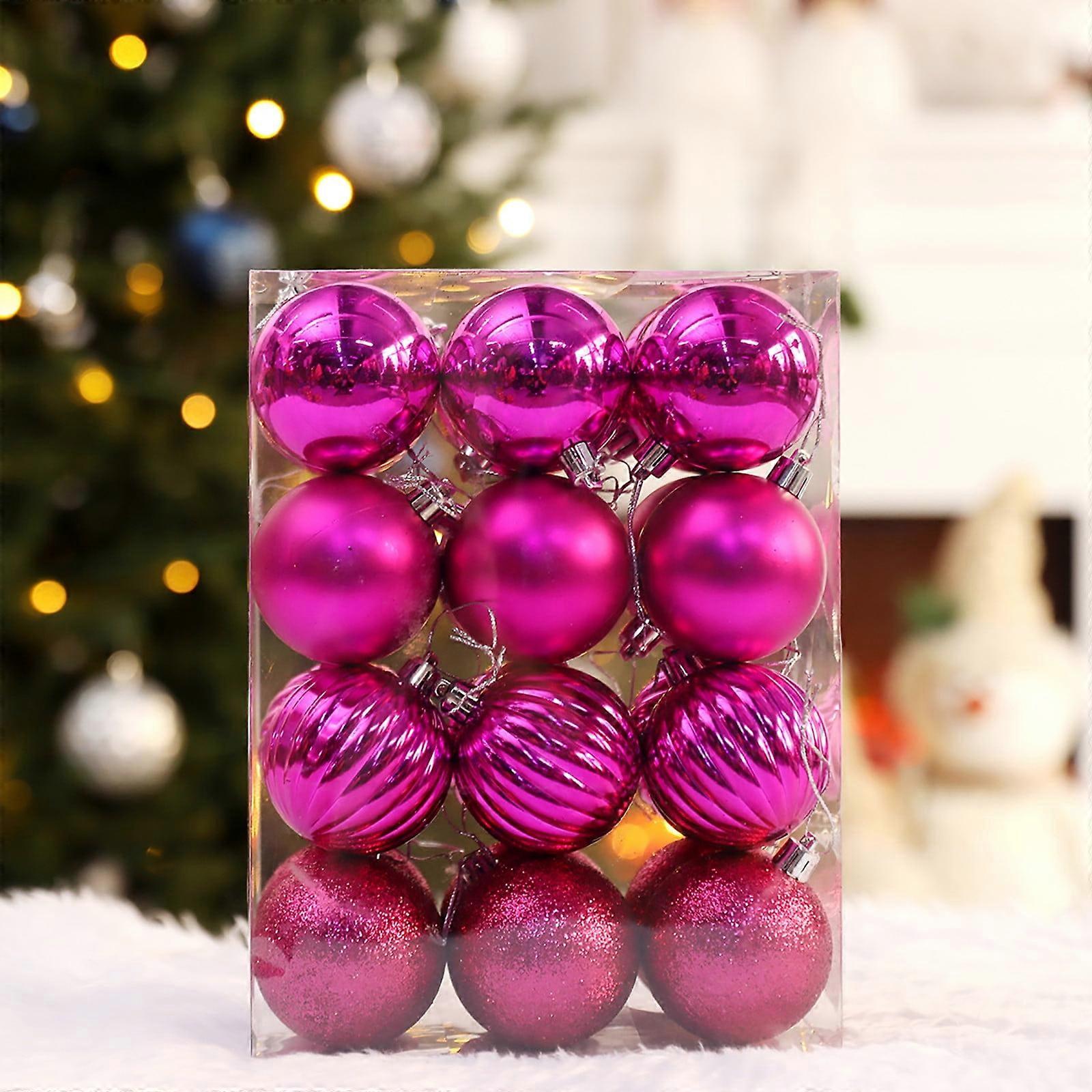 Christmas Balls Decorations, 24pcs Set Compatible with Christmas Tree, Window, Mall Display, 5cm Pendants
