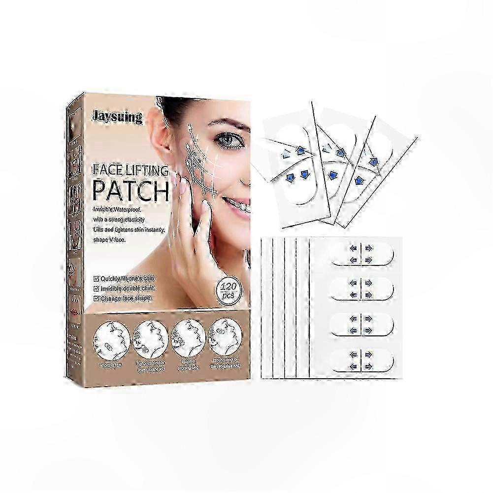 120Pcs Invisible Face Lift Tape for Wrinkle Reduction and V-Shape Contouring Support Thin Adhesive Strips for Quick Chin Enhancement