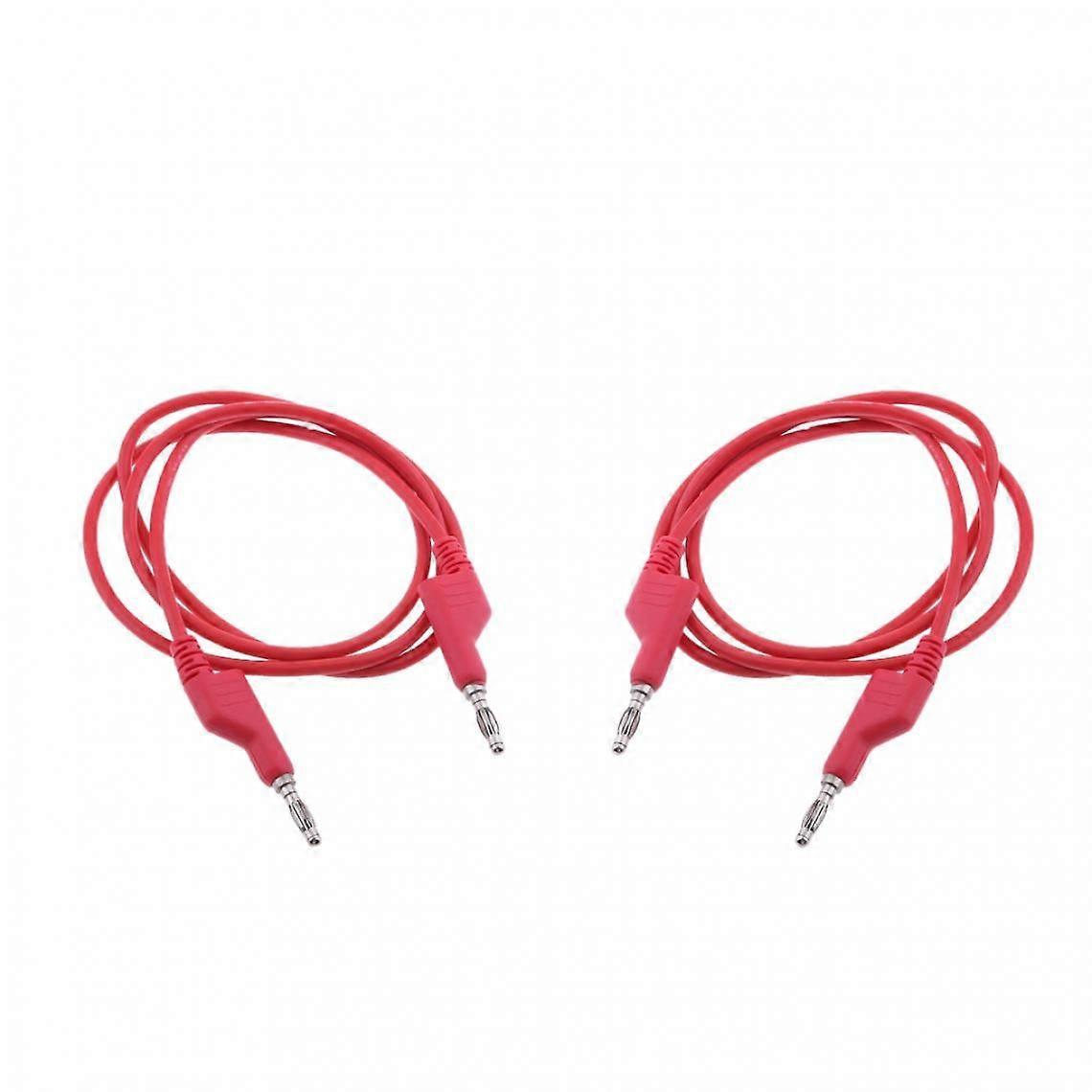 2x Silicone Banana Plug Test Lead Stackable Banana Plug Wire Red