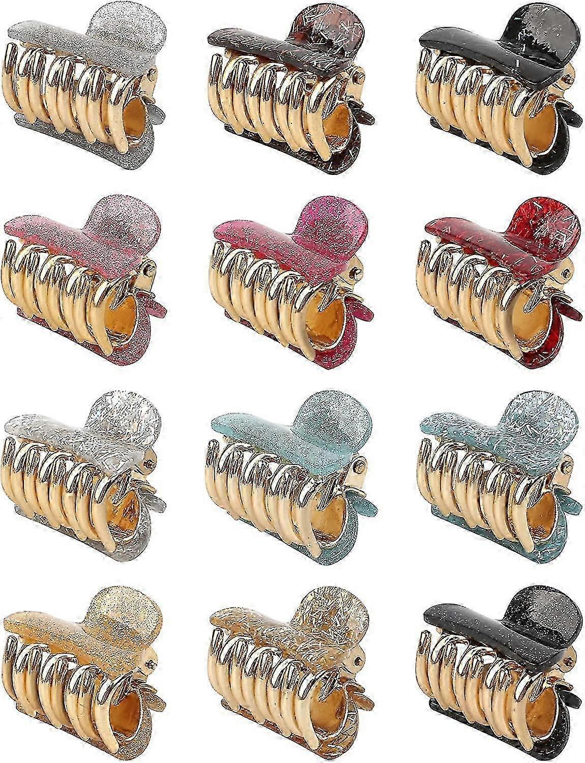 12 Pcs Small Claw Hair Clips-mxbc