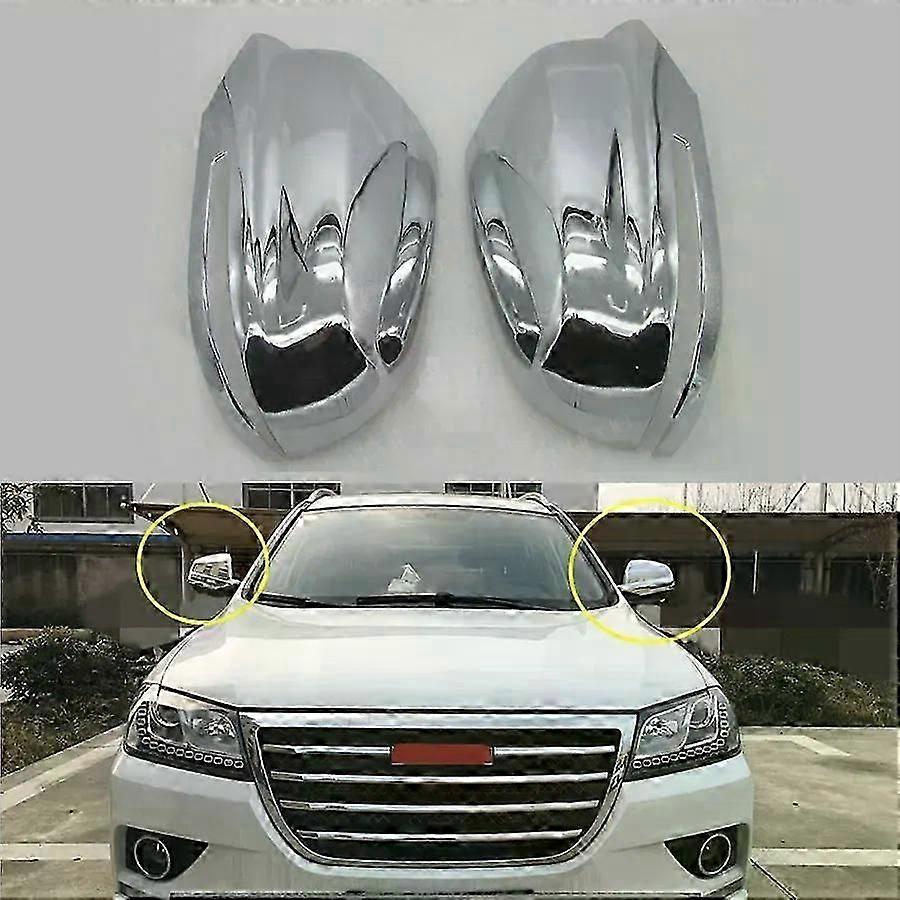 For Great Wall Haval H2 Modified Car Outer Rearview Mirror Shell Cap Side Mirrors Protective Cover Chrome Plating 1 Pair--xj