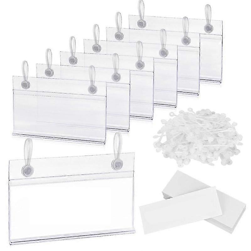 100PCS Clear Label Holders for Wire Shelf Retail Price Label