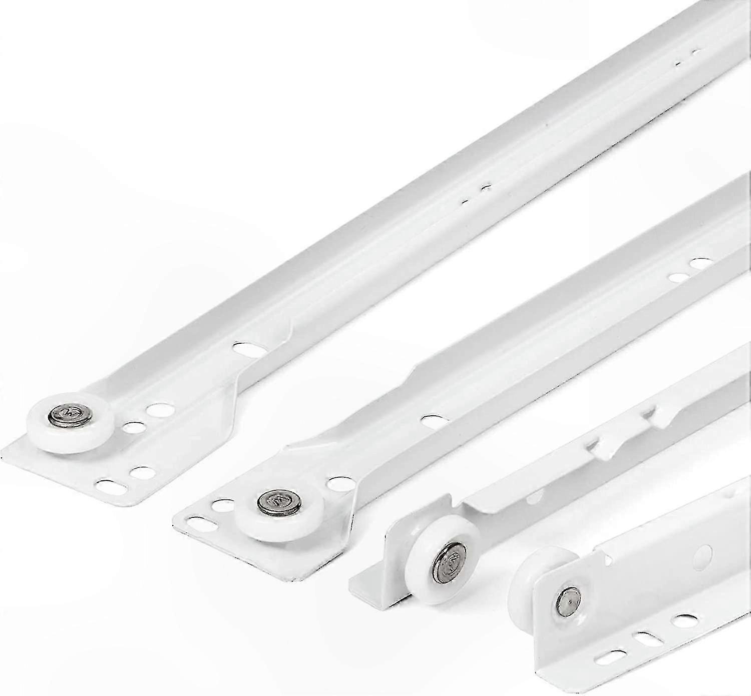 White Drawer Slides 350mm - 4-Pack Partial Extension Rails, Smooth Sliding System for Easy Installation SZRH