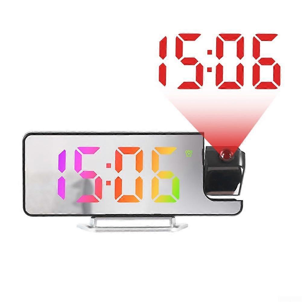 Projector Clocks Digital Projection Alarm Clock Adjustable Projection LED Screen Temperature Display Colored Light
