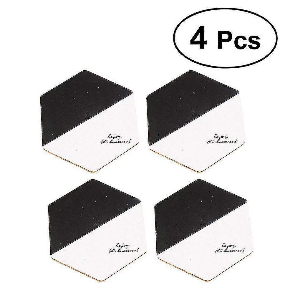 4pcs Creative Hexagonal Place Mats Nordic Style Potholders Insulation Mats Pads Home Decor (text Color Pieces)