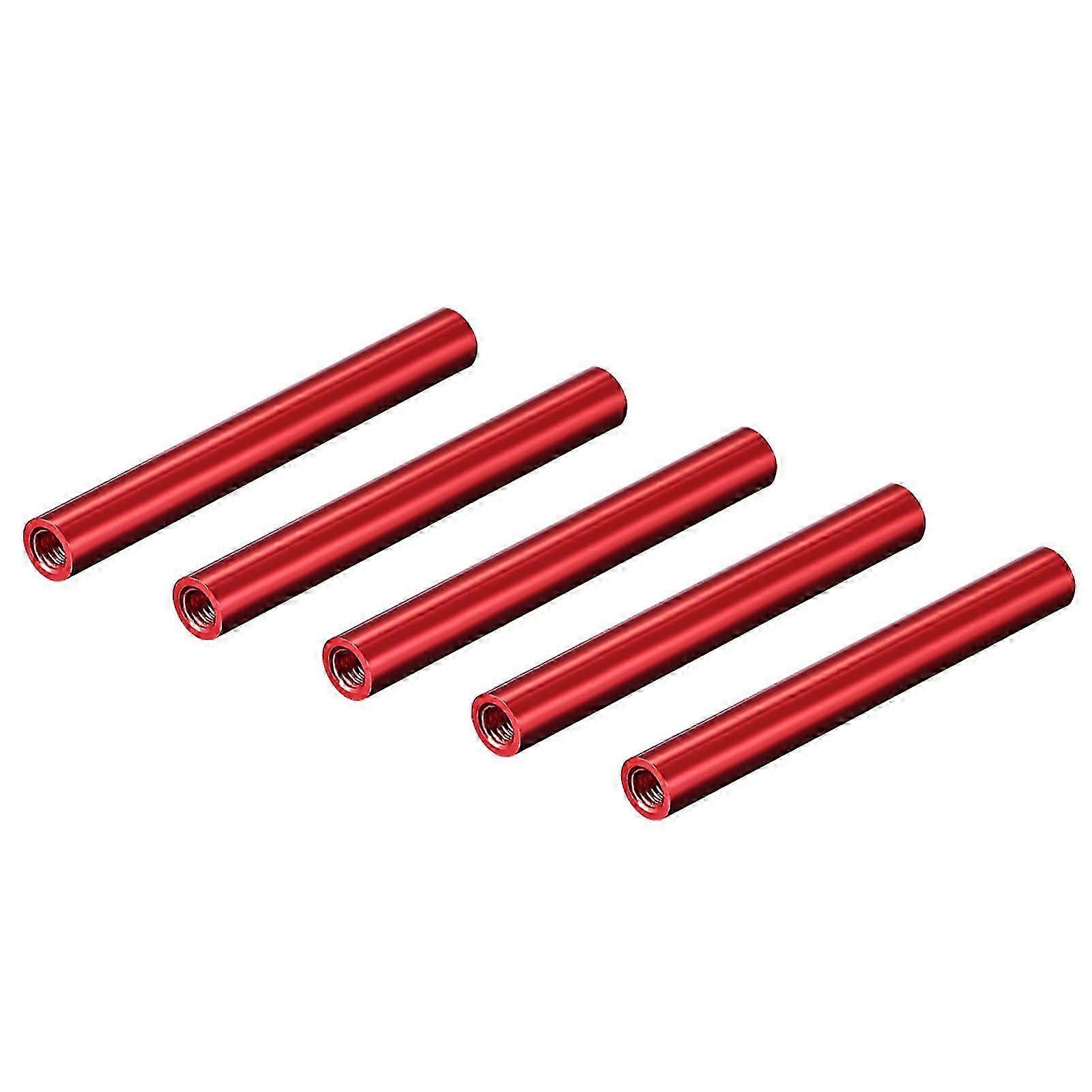 M3x80mm Aluminum Spacer Column Standoffs for RC Models, 10 Pack Round Red Aluminum Spacers and Screw Posts