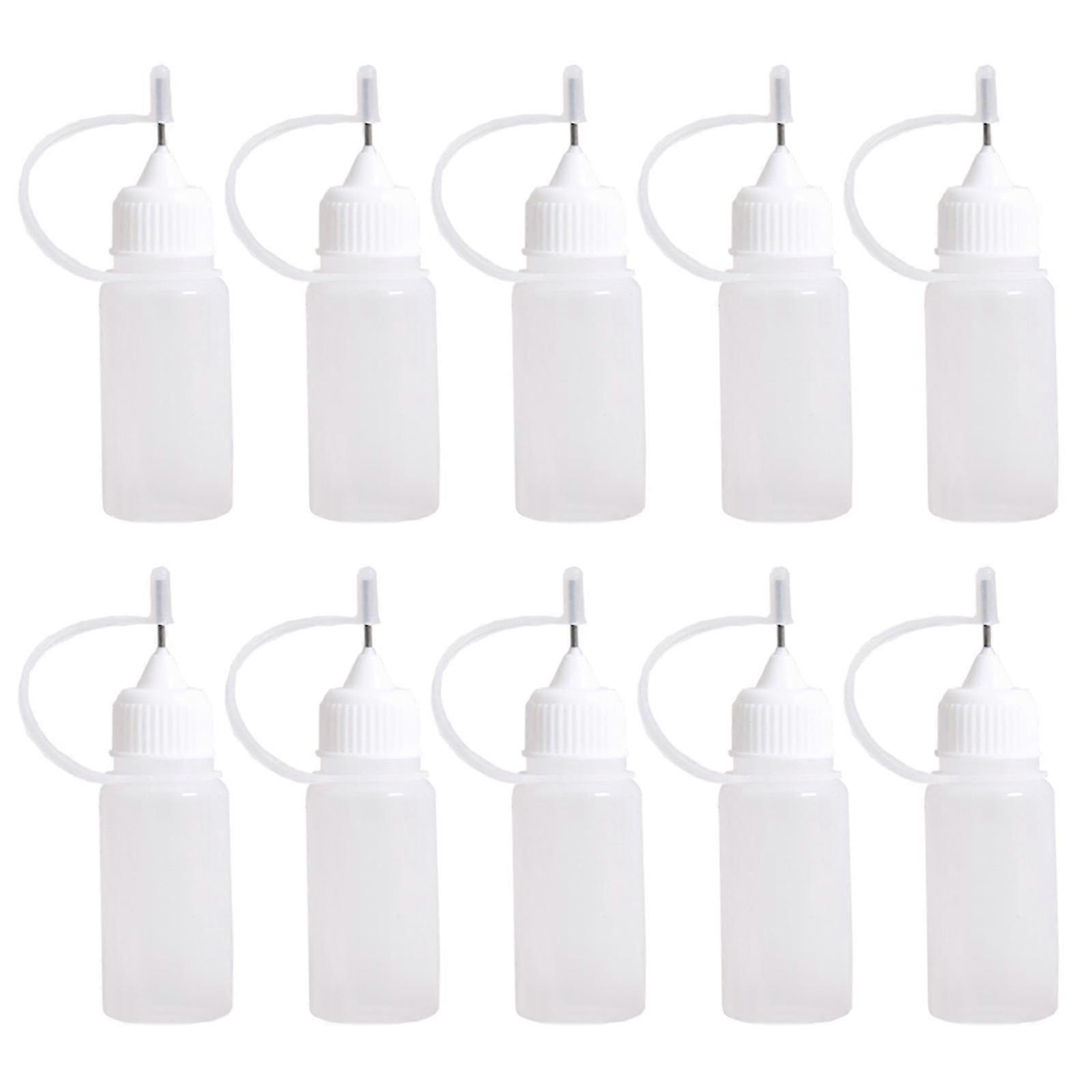 10pcs 10ml Plastic Squeezable Tip Applicator Bottle Dropper Bottles with Needle Tip Caps for Glue Liquid Oil