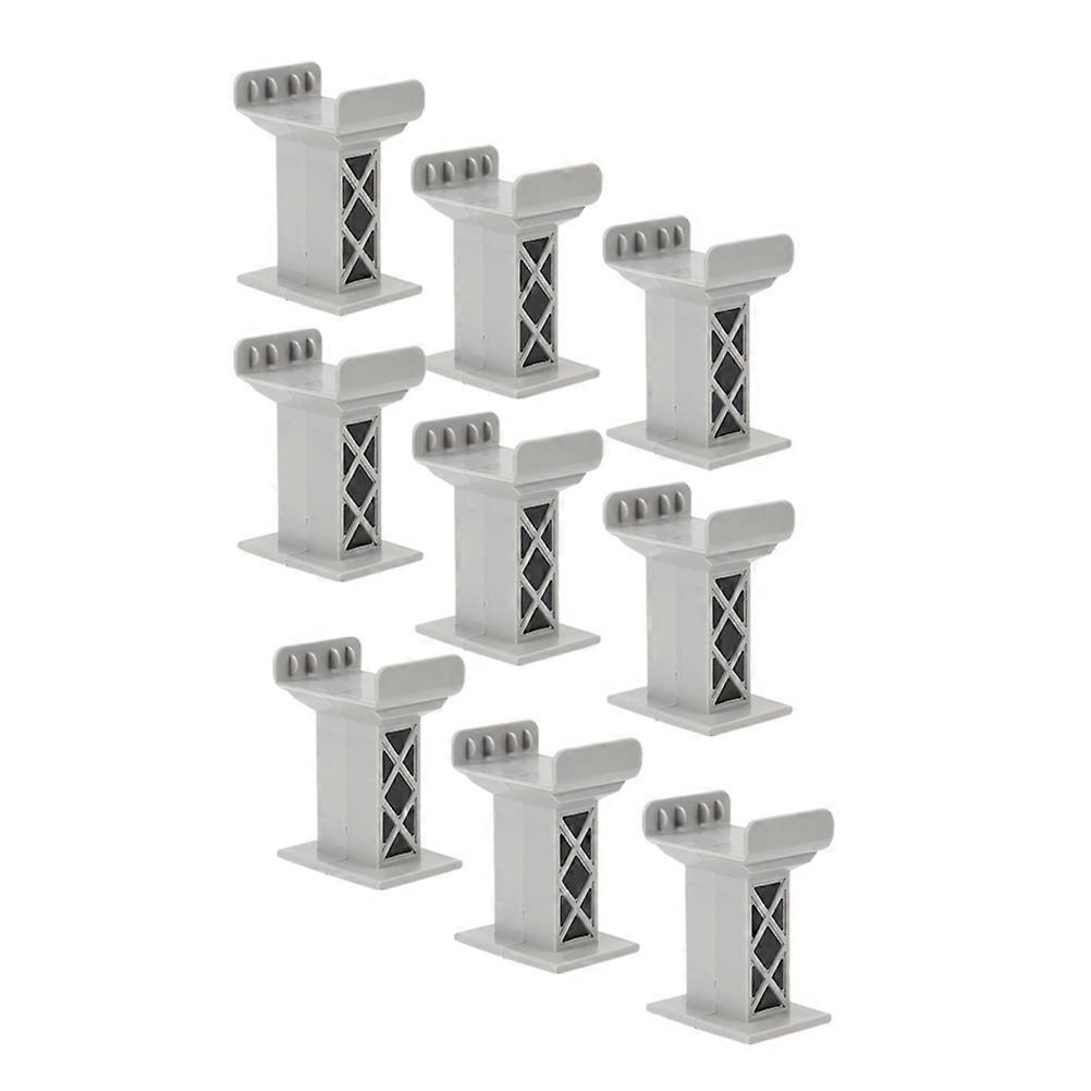 Train Track Support Risers for Playing 9Pcs Grey Plastic Bridge Pier