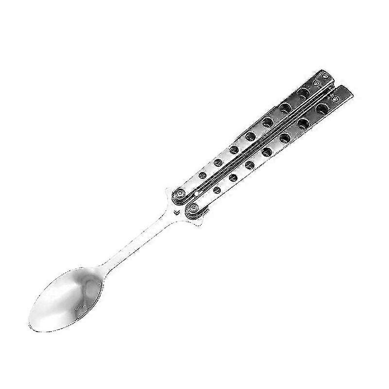 1PCS Butterfly Portable Spoon, Training Folding Practice Tableware