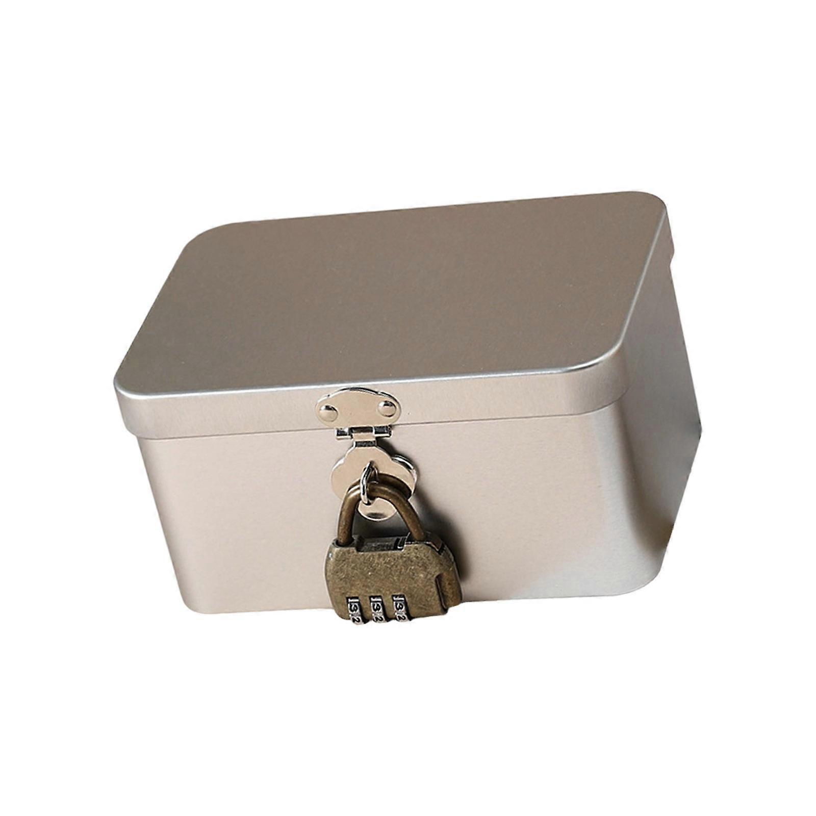 Retro Decorative Metal Storage Box With Lock and Key for Jewelry Documents Organizers  S Style C