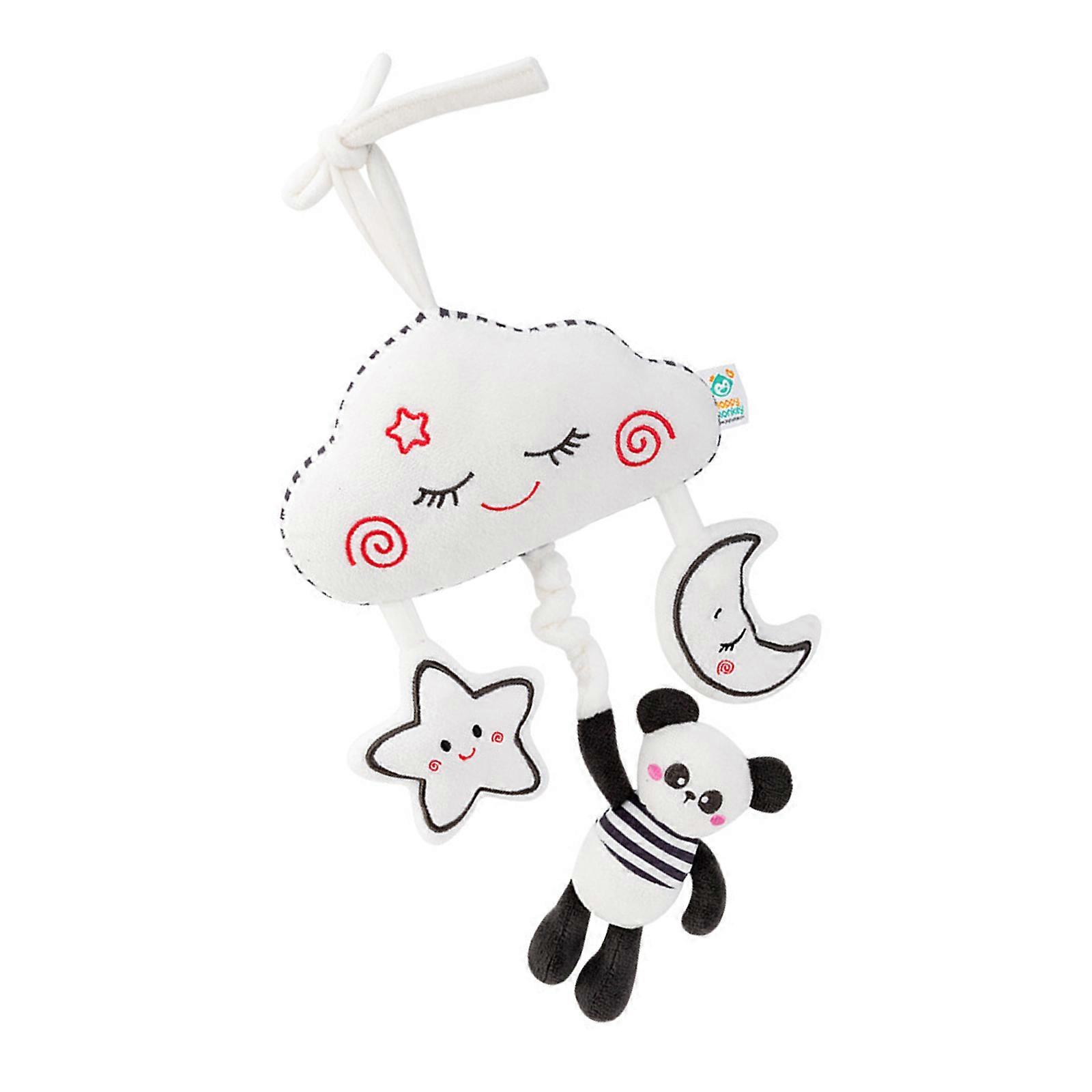 Baby Pull String Crib Mobile Toy With Animal Rattle Teether Auditory Sensory Development Safe Plush Soothing Bed Bell Multicolor