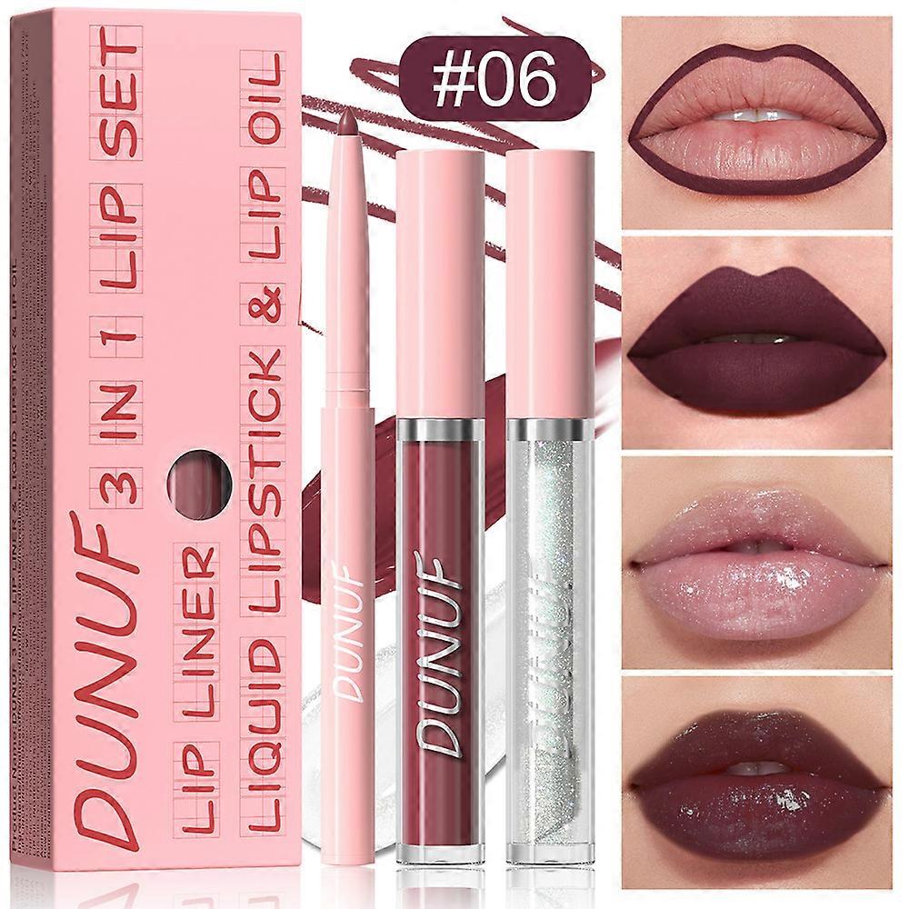3-in-1 Lip Liner + Lip Gloss + Lip Oil outlines and smudges and locks in color in one!